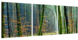Obraz lesa (s hodinami) (90x30 cm)
