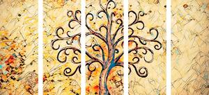 5-dielny obraz symbol stromu života