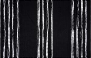 Koberec čiernobiely bavlnený, 60 x 90 cm