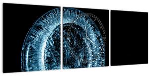 Obraz ľadovej kvapky (s hodinami) (90x30 cm)