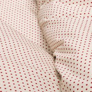 Goldea bavlnené posteľné obliečky - červené bodky na režnom 140 x 220 a 70 x 90 cm