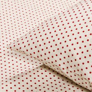 Goldea bavlnené posteľné obliečky - červené bodky na režnom 140 x 200 a 70 x 90 cm