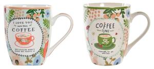 Porcelánový hrnček "COFFEE&TEA", 340ml (PC-193821 MUG PORCELANA 12X8X10,5 340ML COFFEE 4 SURT.)