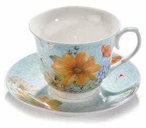 Šálka s podšálkou "kvetinový dekor", porcelán, 200 ml, 4 motívy (72.05.92 AFI)