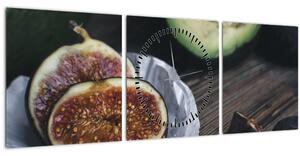 Obrázok fíg a avokáda (s hodinami) (90x30 cm)