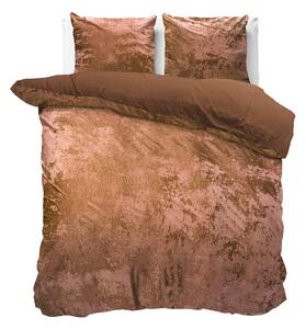 DreamHouse Bavlnené obliečky Crushed Velvet, Hnedé drevo Veľkosť: 1 + 1 (60x70 + 140x200/220 cm)
