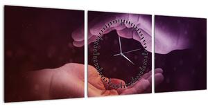 Obraz rúk (s hodinami) (90x30 cm)