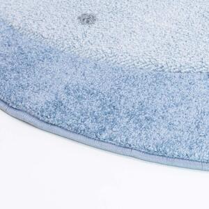 Krásny modrý okrúhly koberec biela labuť Modrá Šírka: 120 cm