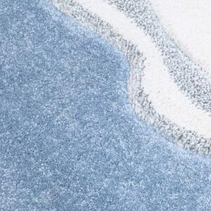 Krásny modrý okrúhly koberec biela labuť Modrá Šírka: 120 cm