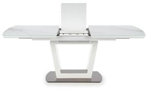 Halmar BLANCO rozkladací stôl doska - biely mramor / biela, nohy - biele