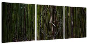 Obraz - Medzi bambusy (s hodinami) (90x30 cm)
