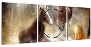 Obraz - Vitaj na svete, žriebätko (s hodinami) (90x30 cm)