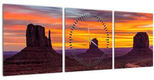 Obraz - Monument Valley v Arizone (s hodinami) (90x30 cm)