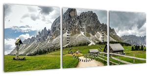 Obraz - V rakúskych horách (s hodinami) (90x30 cm)