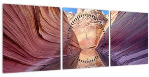 Obraz - Arizonské vlny (s hodinami) (90x30 cm)