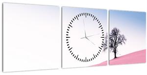 Obraz - Ružový sen (s hodinami) (90x30 cm)