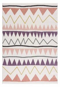 Moderný detský farebný koberec ZIG ZAG krémová Šírka: 80 cm | Dĺžka: 150 cm