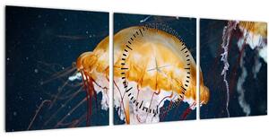 Obraz medúzy (s hodinami) (90x30 cm)