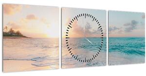 Obraz - Snová pláž (s hodinami) (90x30 cm)