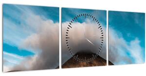 Obraz - Mrak nad vrcholkom (s hodinami) (90x30 cm)
