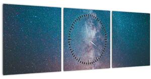 Obraz - Mliečna dráha (s hodinami) (90x30 cm)