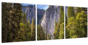 Obraz - Pod Yosemite skalou (s hodinami) (90x30 cm)