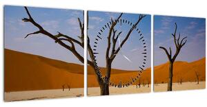 Obraz - Údolie smrti (s hodinami) (90x30 cm)