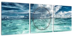 Obraz - Pohľad pod morskú hladinu (s hodinami) (90x30 cm)