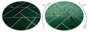 Koberec okrúhly EMERALD exkluzív 1012 glamour, mramor, zeleno / zlatý