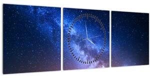 Obraz - Nočné krásy hviezd (s hodinami) (90x30 cm)