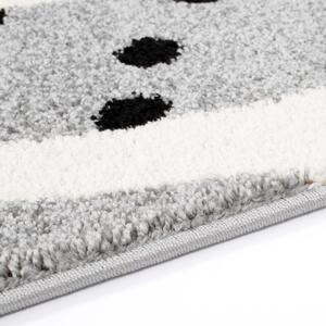 Detský sivý koberec na hranie zajačik Sivá Šírka: 80 cm | Dĺžka: 150 cm