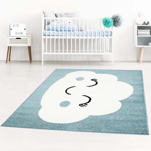 Okúzľujúci modrý koberec do detskej izby spiaci mráčik Modrá Šírka: 120 cm | Dĺžka: 160 cm