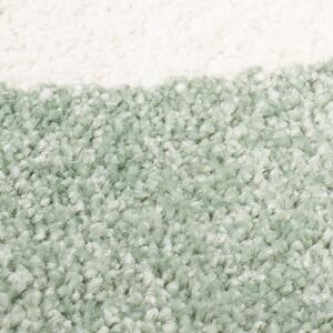 Pastelovo zelený koberec do detskej izby na hranie spiaci mráčik Zelená Šírka: 160 cm | Dĺžka: 220 cm