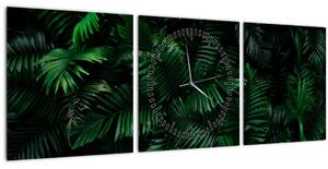 Obraz - Tropické papradie (s hodinami) (90x30 cm)