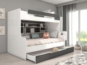 Poschodová detská posteľ 200x90 cm, 200x120 cm. Vlastná spoľahlivá doprava až k Vám domov. 1052339