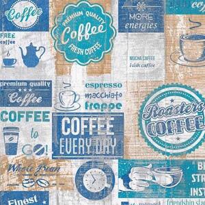 Papierové tapety na stenu Simply Decor 33480-4, rozmer 10,05 m x 0,53 m, retro coffee modré, A.S.Création