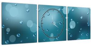 Obraz kvapôčok (s hodinami) (90x30 cm)