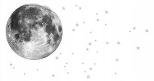 Dekoračná nálepka na stenu mesiac s hviezdami 71 cm