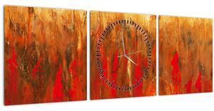 Obraz maľované abstrakcie (s hodinami) (90x30 cm)