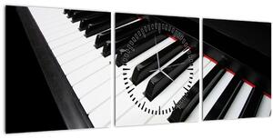 Obraz klávesov piána (s hodinami) (90x30 cm)