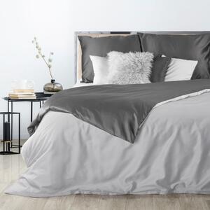Sivé obojstranné posteľné obliečky z kvalitného bavlneného saténu Sivá