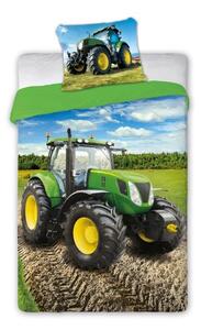 Farebné detské posteľné obliečky s motívom traktor 2 časti: 1ks 160 cmx200 + 1ks 70 cmx80