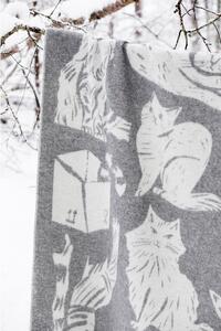 Vlnená deka Kissanpäivät 130x180, sivo-biela