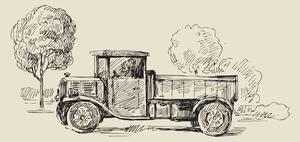 Obraz nákladné auto v retro prevedení