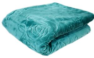 Luxusná deka v tyrkysovej färbe Tyrkysová