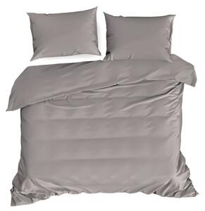 Tmavo béžové jednofarebné posteľné obliečky z bavlneného saténu Béžová