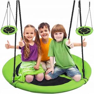 Závesný hojdací kruh pre deti v zelenej farbe Zelená