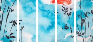 5-dielny obraz maľba japonskej oblohy