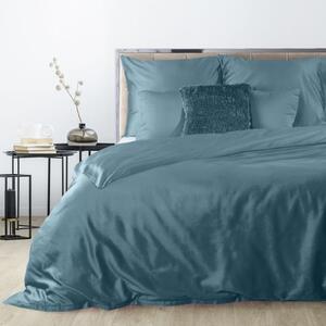 Luxusné posteľné obliečky z bavlneného saténu na zips v petrolejovej farbe Tyrkysová