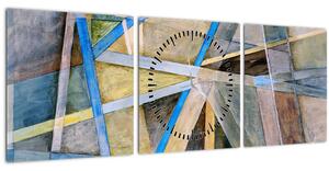 Obraz - Abstrakcia (s hodinami) (90x30 cm)